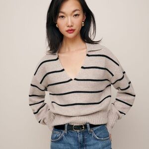 Reformation Beckie Cashmere Collared Sweater